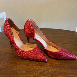 Sparkle red heels, worn once